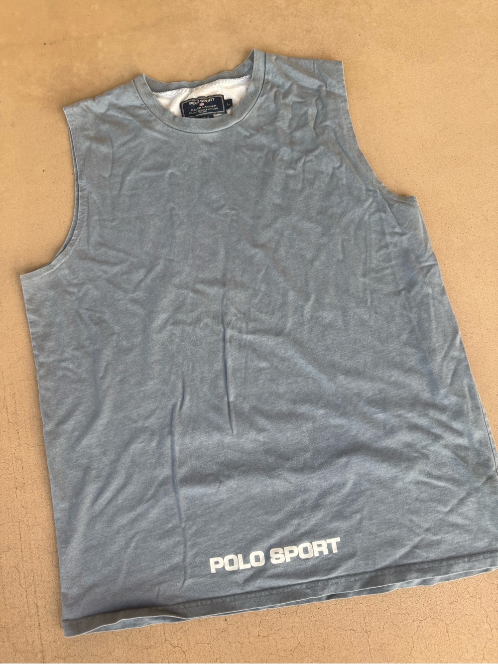 Polo Sport Ralph Lauren Sleeveless Tank Top Size Large Blue 100% Cotton